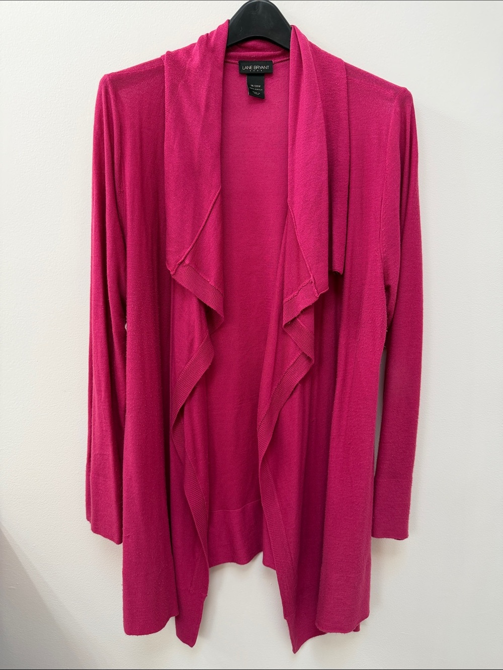 Lane Bryant Hot Pink Draped Open-Front Cardigan